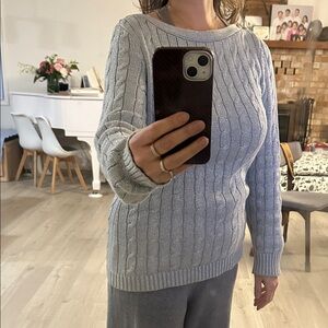 Ralph Lauren silver Cable Knit Sweater